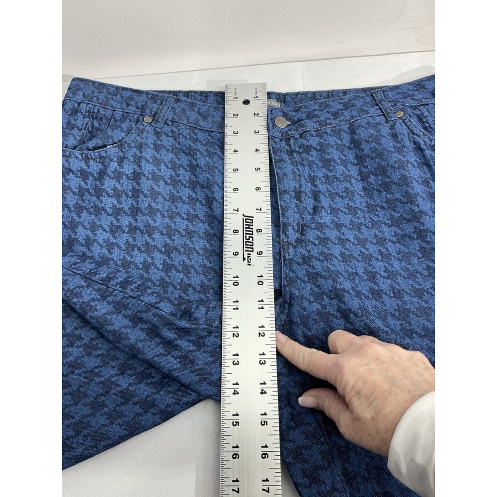Womans Jessica London 18w Blue Black Checked Denim Jeans - Picture 7 of 9